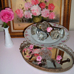 Vintage roses and glass doorknobs