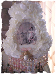 Lamp Shade with pink beads and white roses